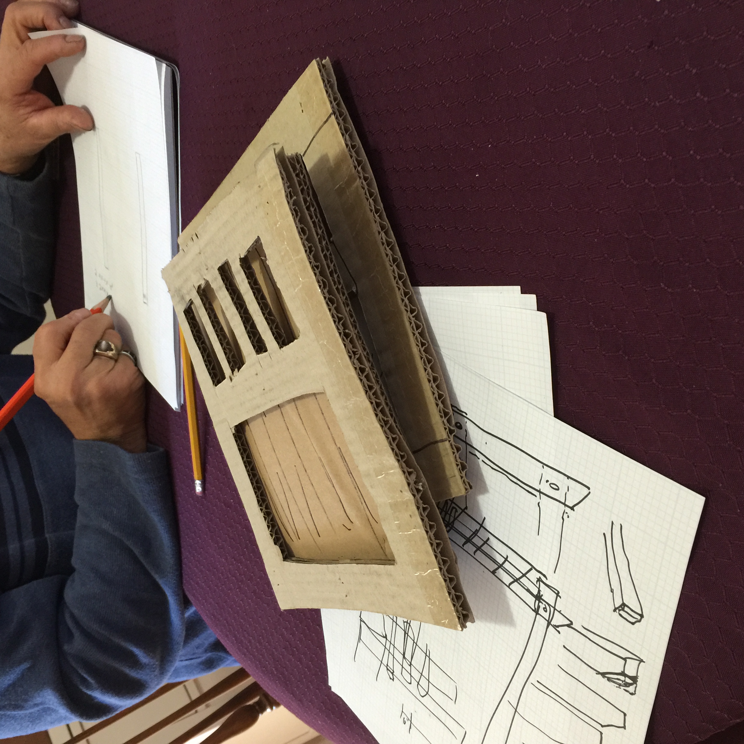 Step 1 — cardboard mockup and sketches