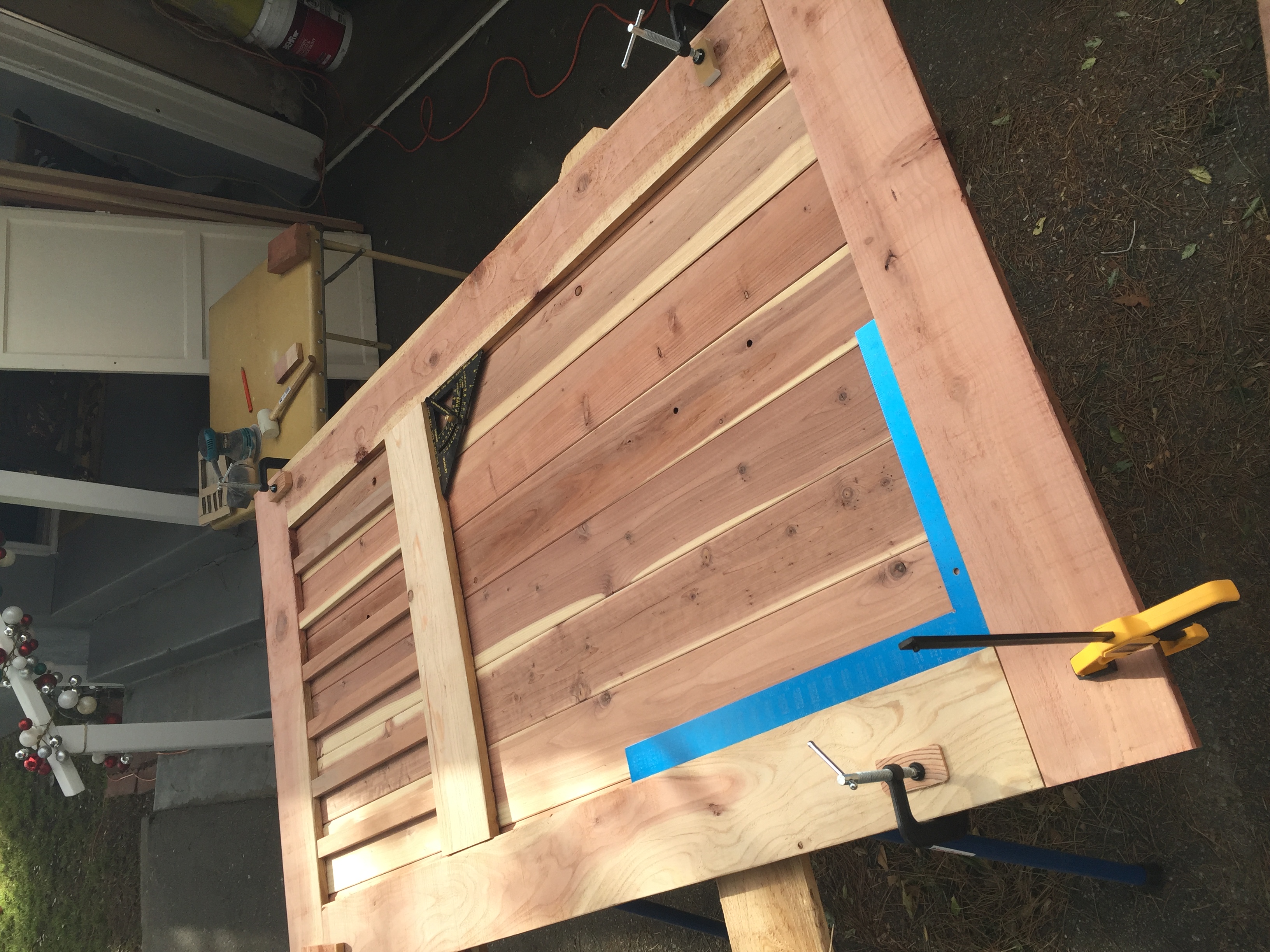 Step 3 — using framing squares and clamps