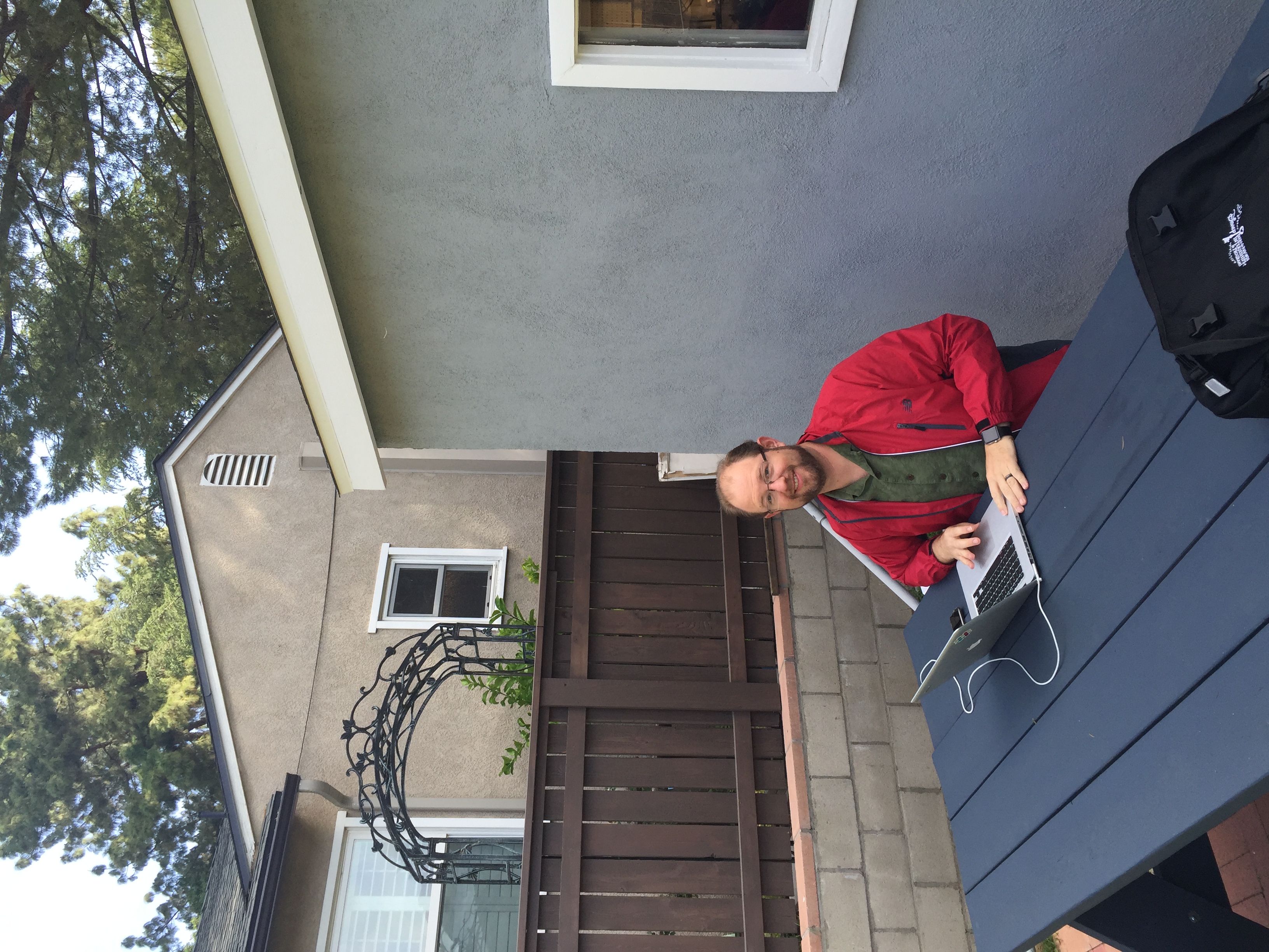 DIY Picnic Table — final product showing the great worksurface