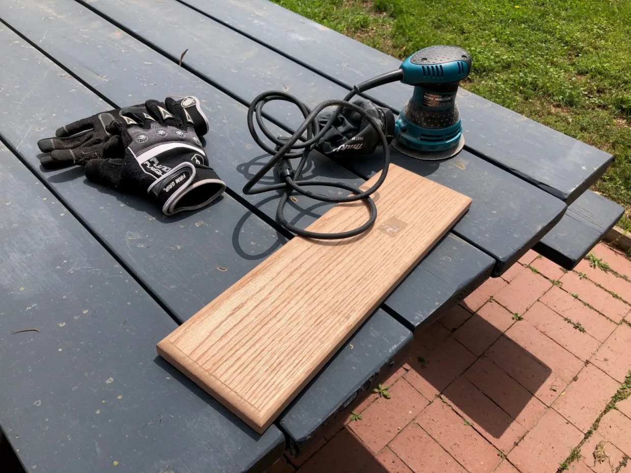 Step 3 — sanding the routed edge smooth